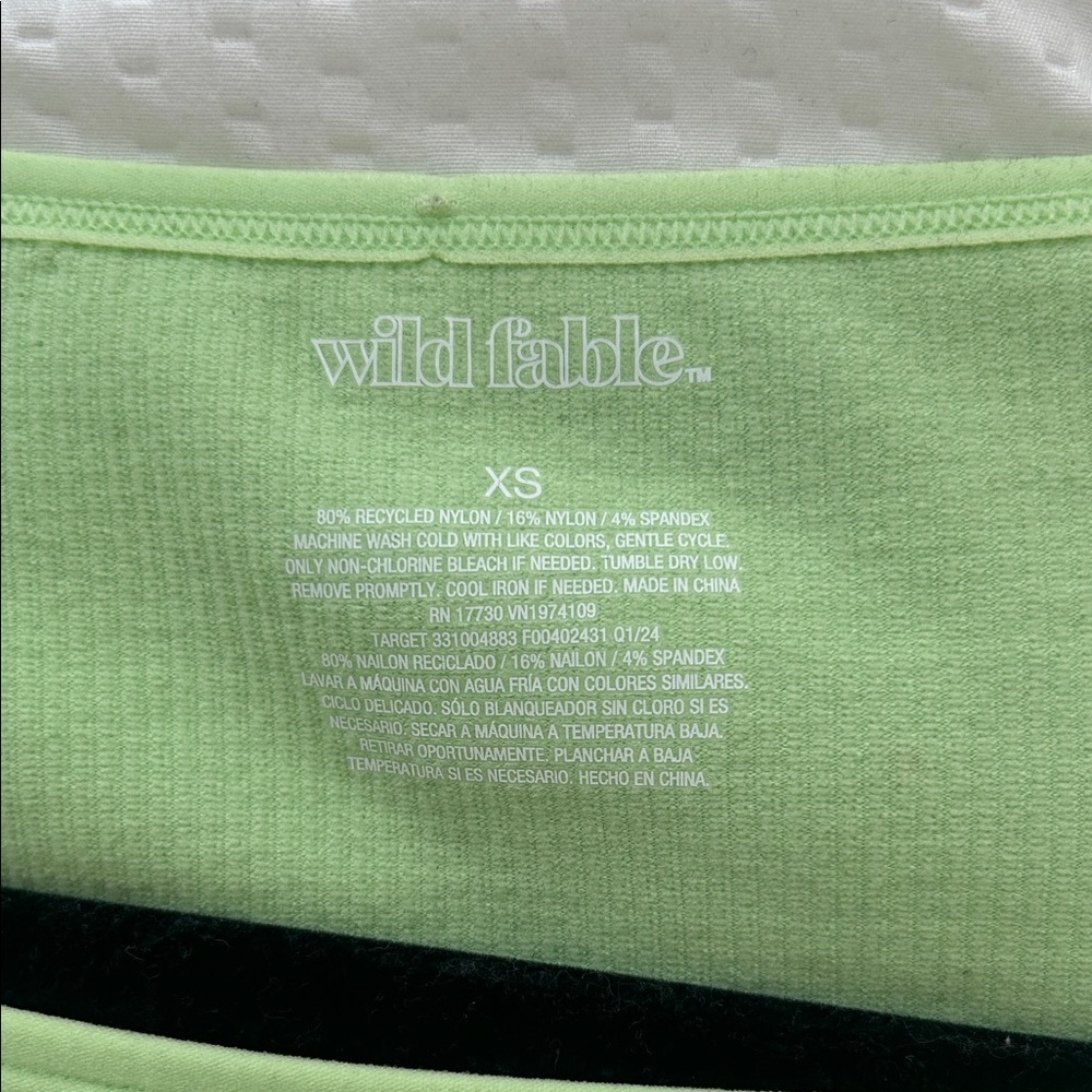 Target Light Green Ribbed Crop Top - Picture 2 of 2